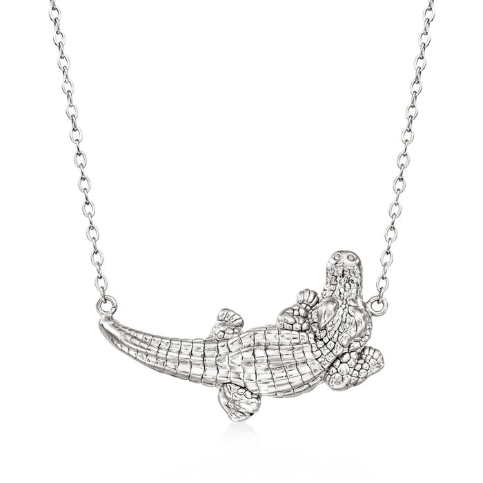 Italian Sterling Silver Alligator Necklace