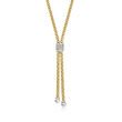 C. 1990 Vintage .55 ct. t.w. Diamond Y-Necklace in 14kt Two-Tone Gold