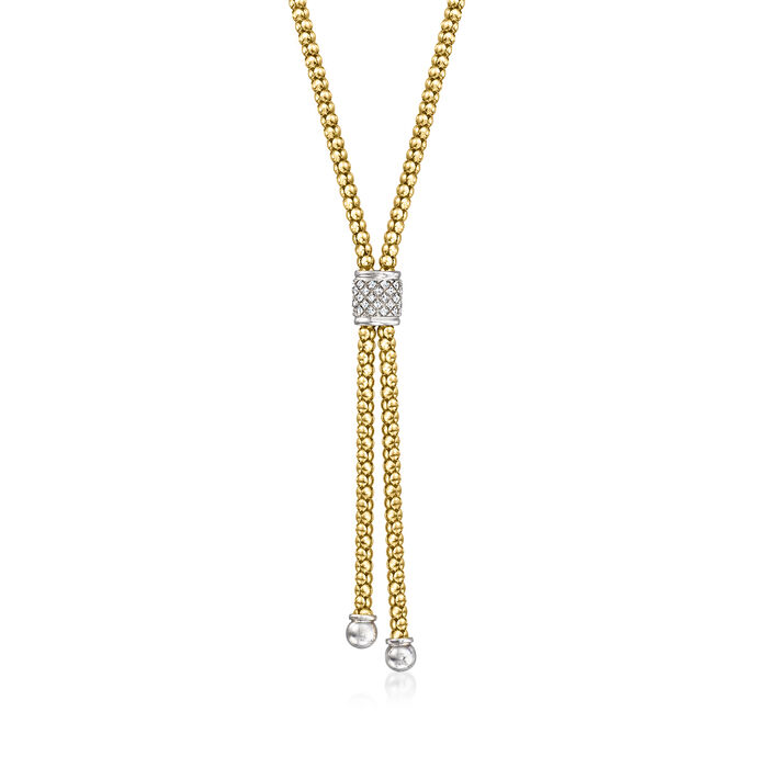 C. 1990 Vintage .55 ct. t.w. Diamond Y-Necklace in 14kt Two-Tone Gold