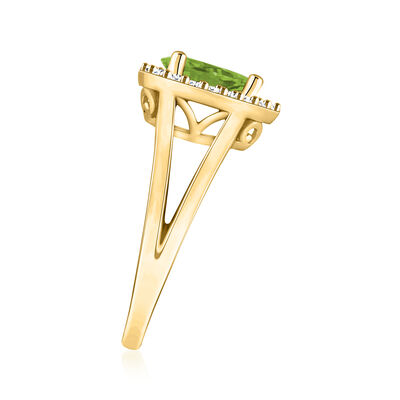 1.50 Carat Peridot Ring with .23 ct. t.w. Diamonds in 14kt Yellow Gold
