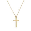 14kt Yellow Gold Three-Dimensional Cross Pendant Necklace