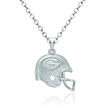 Sterling Silver Green Bay Packers Football Helmet Logo Pendant Necklace. 18&quot;