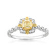 Le Vian .38 ct. t.w. Sunny Yellow Diamond Ring with .12 ct. t.w. Vanilla Diamonds in Platinum