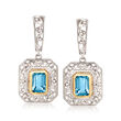 3.00 ct. t.w. Sky Blue Topaz Drop Earrings in Sterling Silver with 14kt Yellow Gold