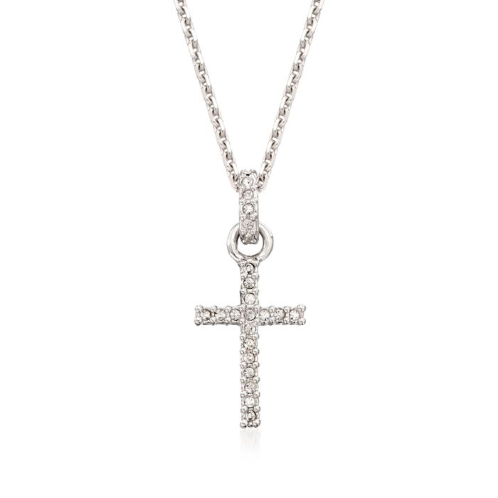 Swarovski Crystal &quot;Cross Mini&quot; Crystal Pendant Necklace in Silvertone