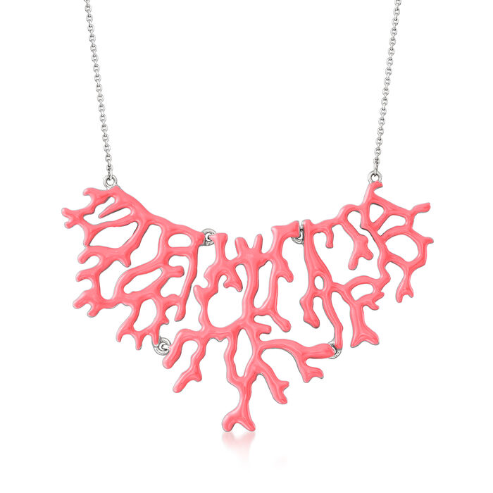 Sterling Silver Coral-Shape Bib Necklace
