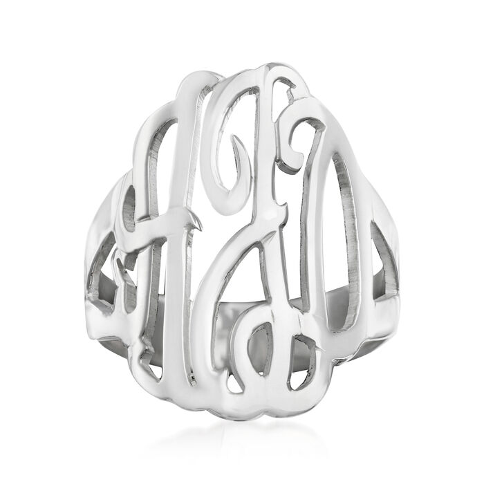 Sterling Silver Personalized Monogram Ring