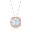 Roberto Coin &quot;Carnaby Street&quot; .65 ct. t.w. Diamond and Mother-Of-Pearl Pendant Necklace in 18kt Rose Gold