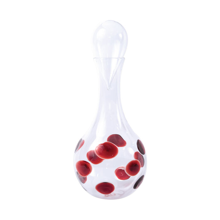 Vietri &quot;Drop&quot; Red Glass Decanter from Italy