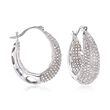 1.25 ct. t.w. Diamond Inside-Outside Hoop Earrings in Sterling Silver