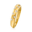 Diamond-Accented Star Ring in 18kt Gold Over Sterling