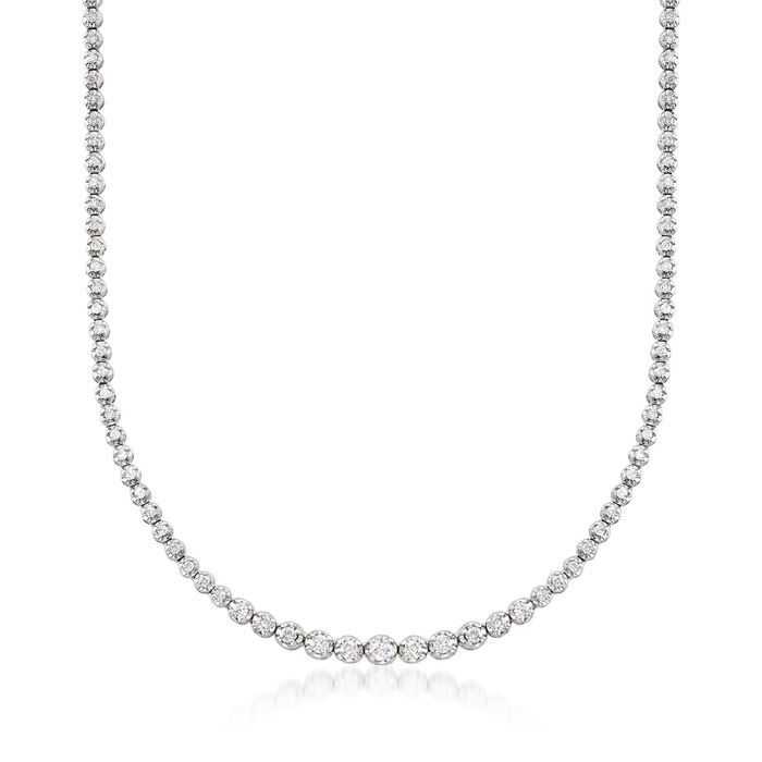 2.50 ct. t.w. Graduated Diamond Tennis Necklace in 14kt White Gold
