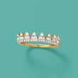 .50 ct. t.w. Round and Baguette Diamond Crown Ring in 14kt Yellow Gold