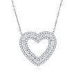1.40 ct. t.w. Diamond Heart Necklace in 14kt White Gold
