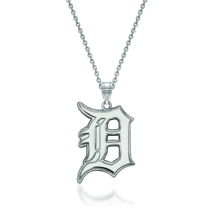 Sterling Silver MLB Detroit Tigers Pendant Necklace. 18&quot;