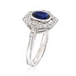 1.70 Carat Sapphire and .60 ct. t.w. Diamond Frame Ring in 18kt White Gold