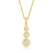 .15 ct. t.w. Diamond Three-Bezel Pendant Necklace in 10kt Yellow Gold