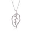 .11 ct. t.w. Diamond-Outlined Leaf Pendant Necklace in 14kt White Gold   