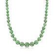 6-13mm Jade Bead Graduated Necklace with 14kt Yellow Gold