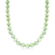 C. 1980 Vintage Jade Bead Necklace in 14kt Yellow Gold