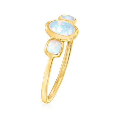 Opal Three-Stone Ring in 14kt Yellow Gold