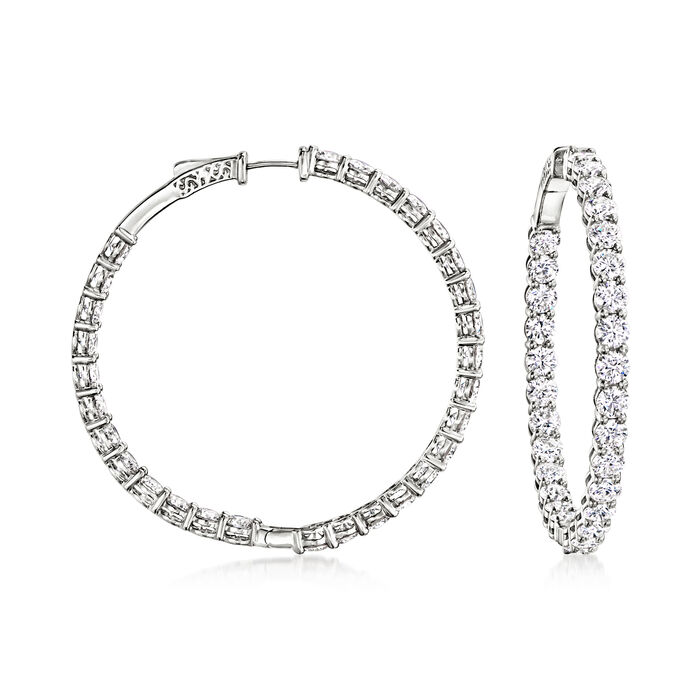 10.00 ct. t.w. Lab-Grown Diamond Inside-Outside Hoop Earrings in 14kt White Gold