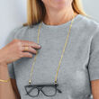 2-In-1 Cultured Pearl Necklace and Eyeglass Chain in 18kt Gold Over Sterling