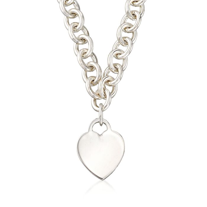 C. 2000 Vintage Tiffany Jewelry Sterling Silver Heart Tag Charm ...