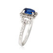 1.00 Carat Sapphire and .40 ct. t.w. Diamond Ring in 14kt White Gold
