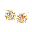 .33 ct. t.w. Diamond Ladybug Earrings in 18kt Gold Over Sterling