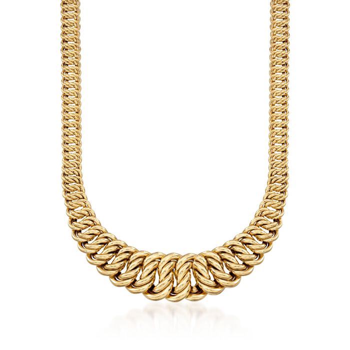 14kt Yellow Gold Graduated America-Link Necklace