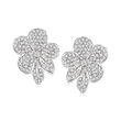 .50 ct. t.w. Diamond Flower Earrings in 14kt White Gold
