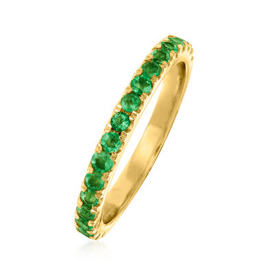 .50 ct. t.w. Emerald Ring in 18kt Gold Over Sterling