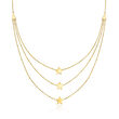 14kt Yellow Gold Three-Strand Star Necklace