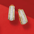 1.50 ct. t.w. Diamond Oval Hoop Earrings in 14kt Yellow Gold