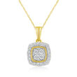 .10 ct. t.w. Diamond Square Cluster Pendant Necklace in 14kt Yellow Gold