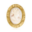 C. 1930 Vintage Pink Shell Cameo Pin/Pendant in 10kt Yellow Gold