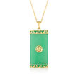 Jade &quot;Good Fortune&quot; Pendant Necklace in 10kt Yellow Gold