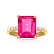5.35 ct. t.w. Pink and White Topaz Ring in 18kt Gold Over Sterling