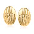 14kt Yellow Gold Ribbed Dome Clip-On Earrings