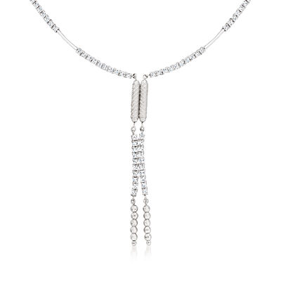 C. 1990 Vintage 3.50 ct. t.w. Diamond Tassel Necklace in 18kt White Gold