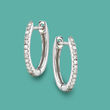 .10 ct. t.w. Diamond Huggie Hoop Earrings in 14kt White Gold
