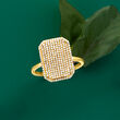 .33 ct. t.w. Pave Diamond Rectangular Ring in 14kt Yellow Gold