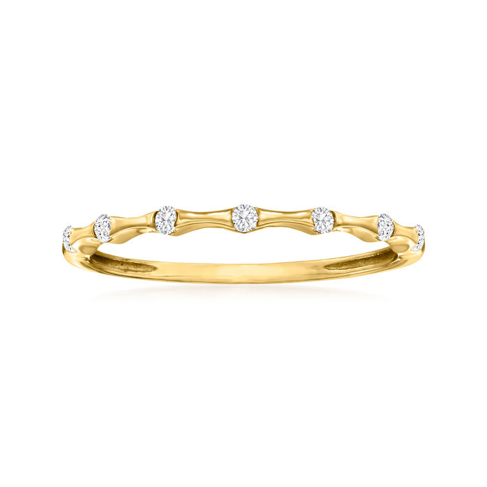 .10 ct. t.w. Diamond Bamboo-Style Ring in 14kt Yellow Gold