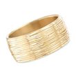 Italian Andiamo 14kt Yellow Gold Wide Diamond-Cut Bangle Bracelet