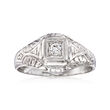 C. 1950 Vintage .15 Carat Diamond Ring in 14kt White Gold