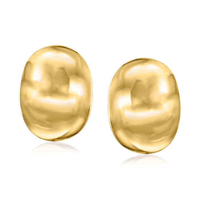 Italian 18kt Yellow Gold Curved Dome Earrings