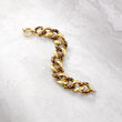Italian Leopard-Print Enamel Link Bracelet in 14kt Yellow Gold