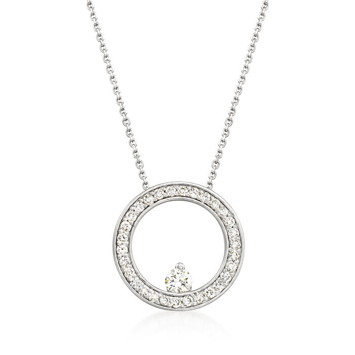 C. 2000 Vintage 1.00 ct. t.w. Diamond Circle Necklace in 14kt White Gold