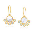 Moonstone and .80 ct. t.w. Sky Blue Topaz Drop Earrings in 18kt Gold Over Sterling